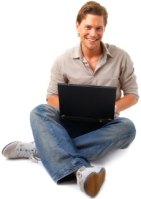 Image of smiling man booking a free class online